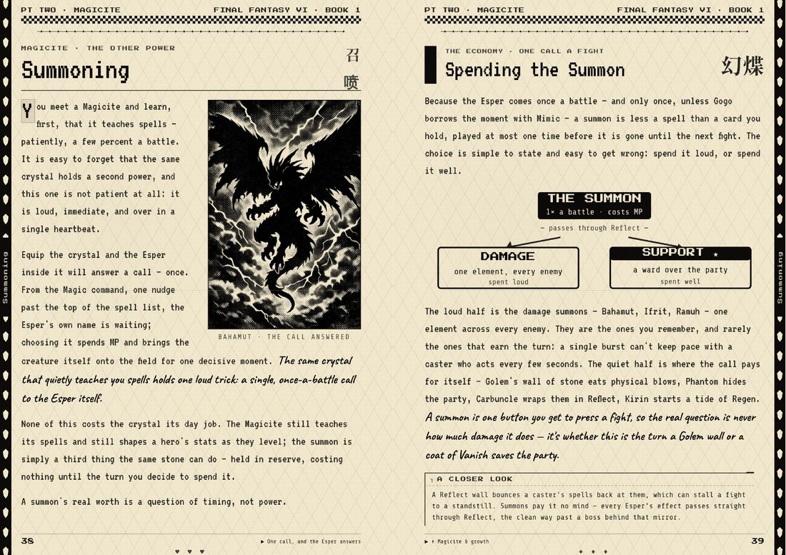 Book 1 · Systems — summoning Bahamut